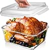 6500 ML / 220 oz / 28 Cup LARGE Glass Food Storage Container with Airtight Locking Lid. Ideal Storing food, Vegetables, Fruits. Baking Casserole, Lasagna, Roasting Turkey, Chicken BPA Free Oven Safe