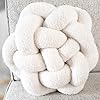 2C Home Large White Knot Pillow | 13" Knotted Pillow | Handmade Knot Throw Pillow | Cute & Funky Throw Pillows | Bed Decorative Pillows | Sherpa Pillow Material | Knot Pillows