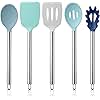 COOK WITH COLOR Silicone Cooking Utensils, Kitchen Utensil Set, Easy to Clean Silicone Kitchen Utensils, Cooking Utensils for Nonstick Cookware, Kitchen Gadgets Set, 5 Pieces, Blue Ombre