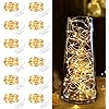 12 Pack Fairy Lights Battery Operated -7ft 20 LED Silver Wire String Lights Waterproof Mini Firefly Lights for Bedroom, Wedding, Mason Jars, DIY, Crafts, Christmas Garlands, Party Decor