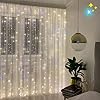 Twinkle Warm White Curtain Lights Led Lighted Curtains Light Up String Starry Decorative Fairy Lights for Bedroom Living Room Wall Window Wedding Backdrop Tent Tapestry Christmas Xmas Decorations