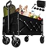 Collapsible Wagon Cart with 360lbs Weight Capacity, Lightweight Portable Foldable Wagon Cart with Wheels, Large Capacity Utility Wagon for Garden, Sports, Shopping, Grocery, Camping