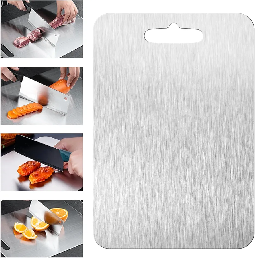 Titanium Cutting Board, 100% Pure Titanium Cutting Boards For Kitche, Double-Sided Titanium Cutting Board for Cutting Vegetables And Meat (12 * 8in)