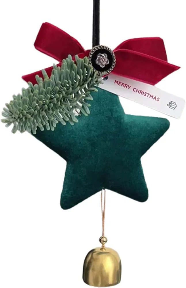 Christmas Green Star Pendant Wine Cup Hanging Ornament for Tree Festival Party Decoration