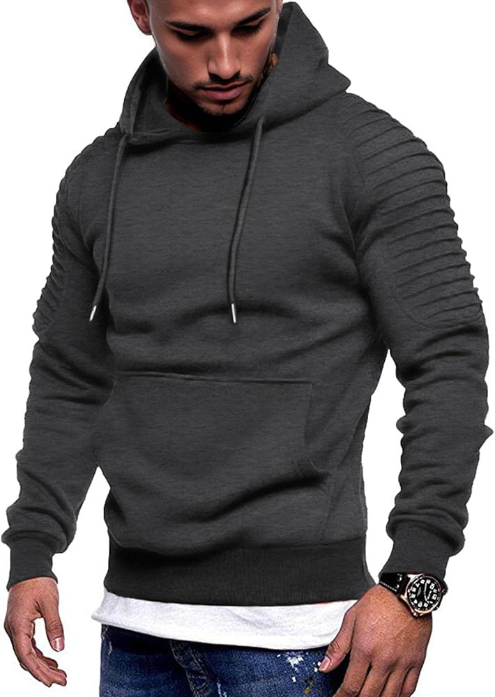 COOFANDY Mens Hoodie Sweatshirts Casual Drawstring Hoodies Fashion Hooded Collar Athletic Pullover with Pocket