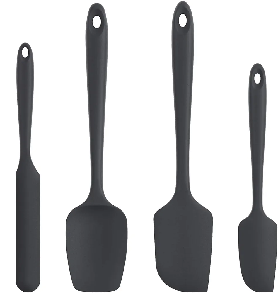 U-Taste Silicone Spatula Set with 600 Degrees Fahrenheit Heat Resistant (Black)