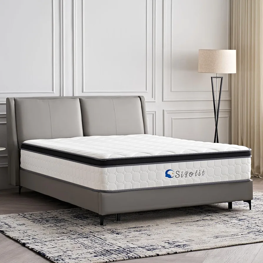 12 Inch Queen Size Hybrid Mattress - Medium Firm, Memory Foam & Pocket Springs, Motion Isolation, Edge Support, Pressure Relief, Ships Compressed