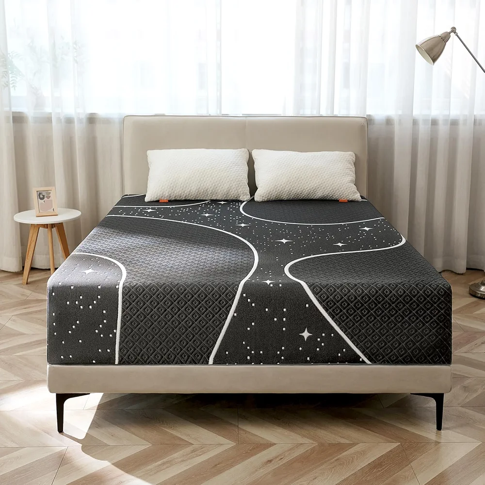 Sweetnight King Size Mattress, 14 Inch Memory Foam Mattress for Pressure Relief & Motion Isolation, King Mattress in a Box, Starry Night